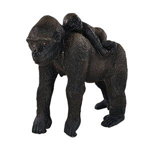 Schleich 14662 Gorilla Female W/ Baby Figure Silverback Wildlife Safari Retired